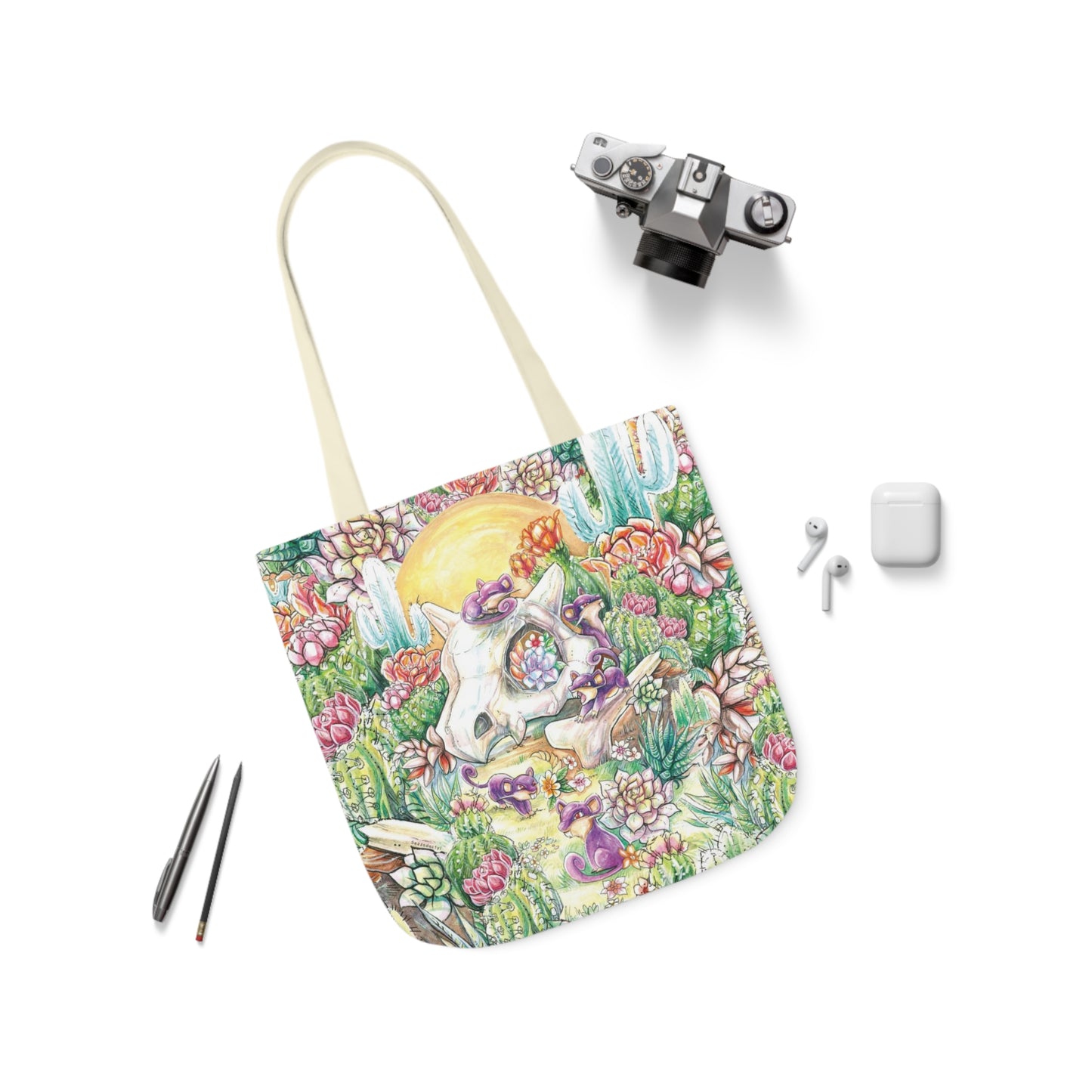 Tote Bag, 5-Color Straps - Skull