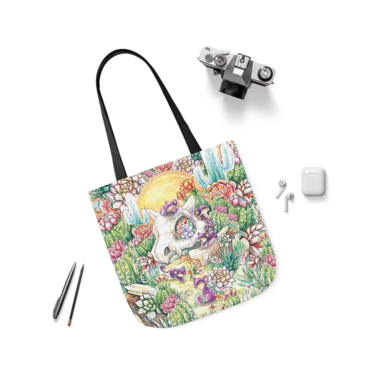 Tote Bag, 5-Color Straps - Skull