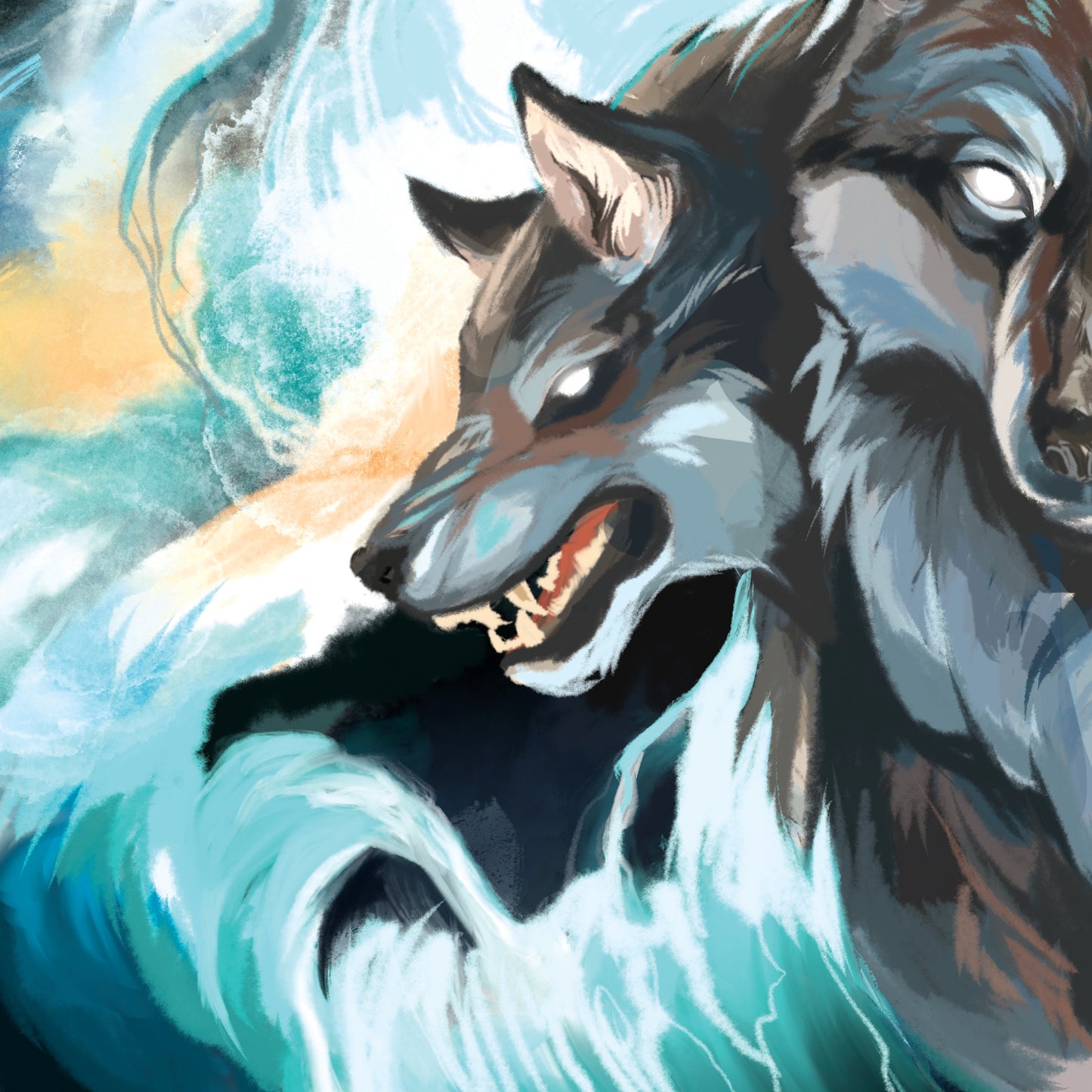 Three Headed Wolf Print - A3/A4/A5 sizes