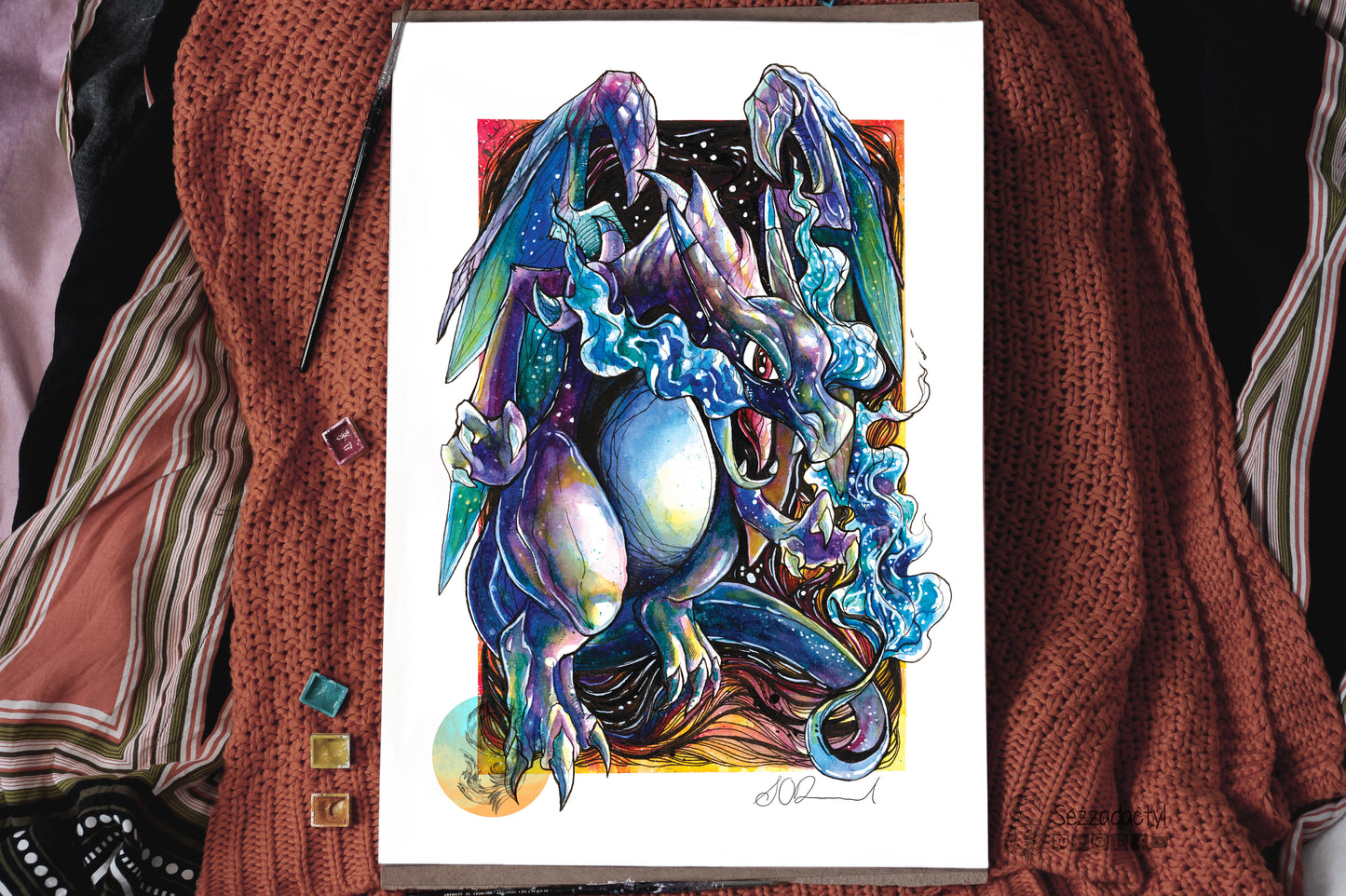 Blue Fire Print - A3/A4/A5