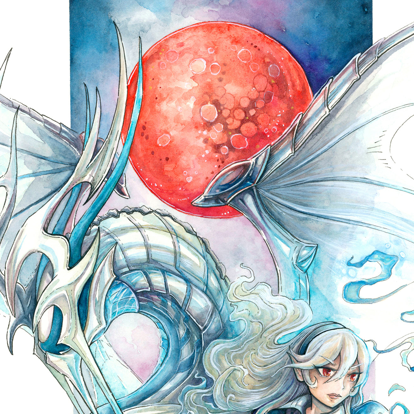 Corrin and her Dragon Form Print - A3/A4/A5