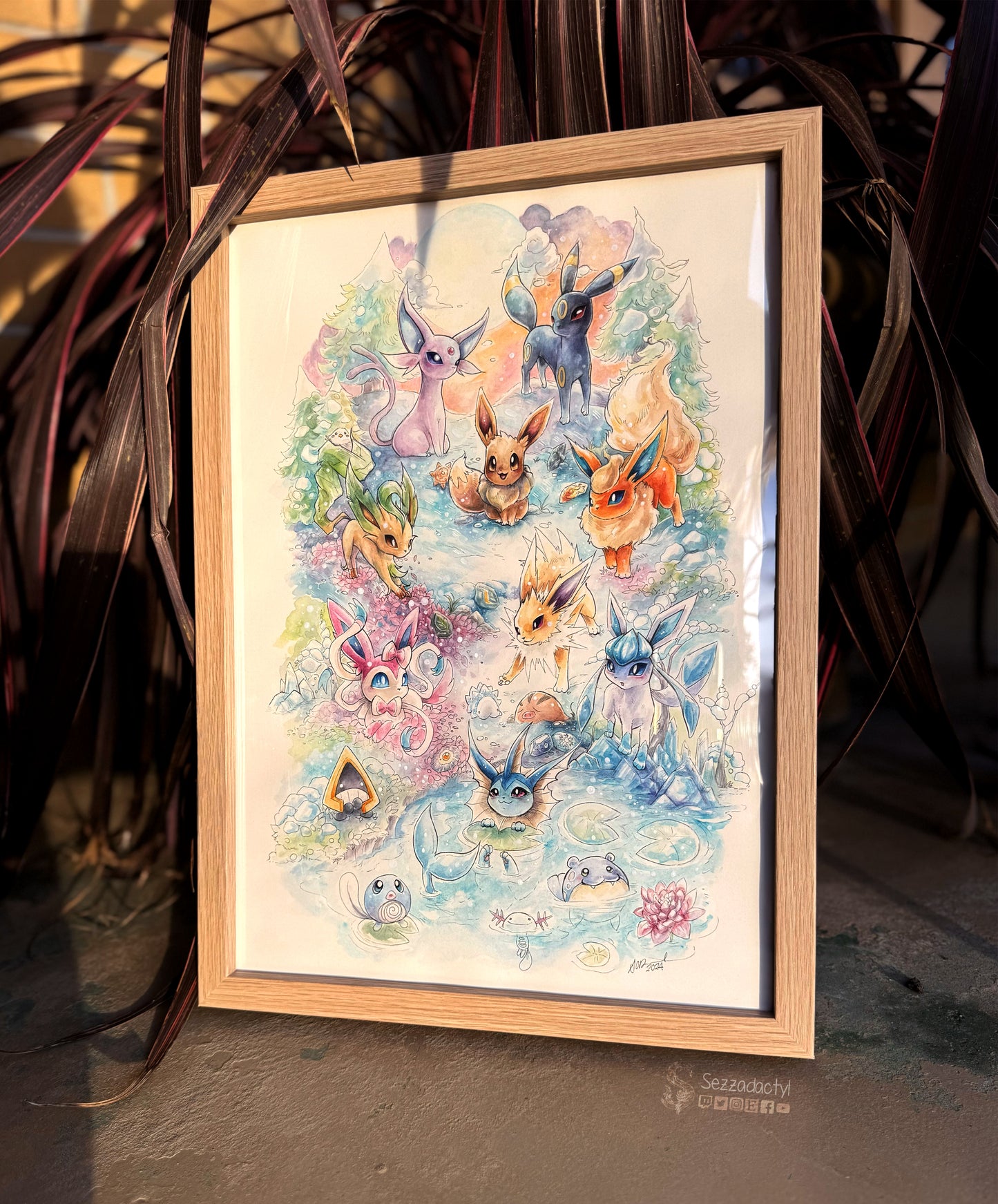 Original Painting - Fox Family Gathering