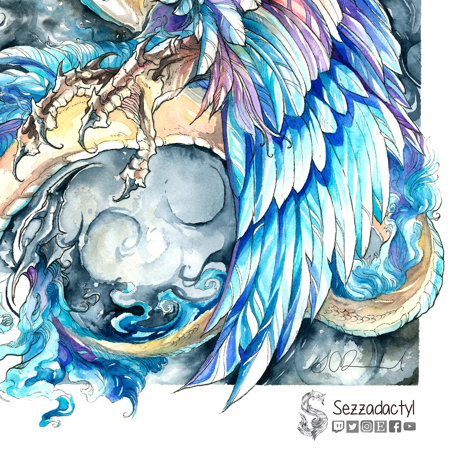 Feathered Dragon Print - A3/A4/A5