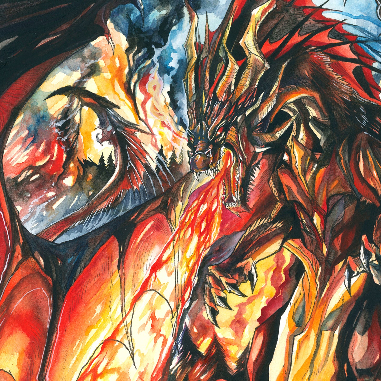 Fire Dragon Print - A3/A4/A5