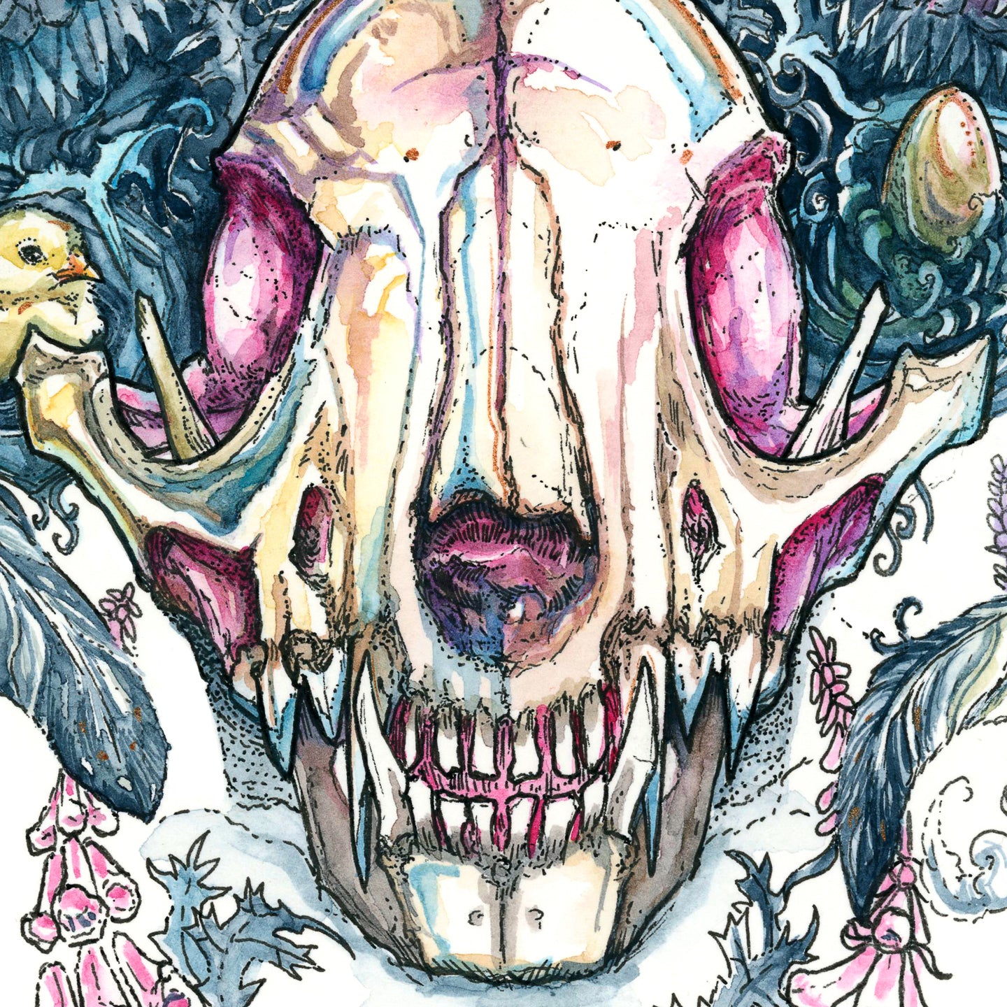 Skull Print Fox - A3/A4/A5 sizes