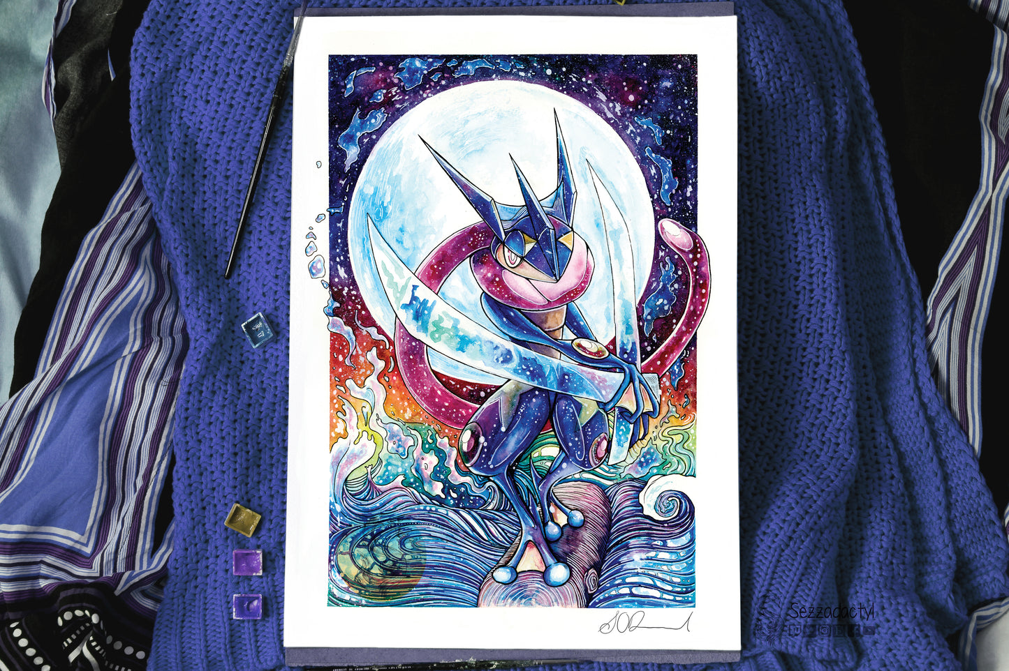 Sword Frog Print - A3/A4/A5