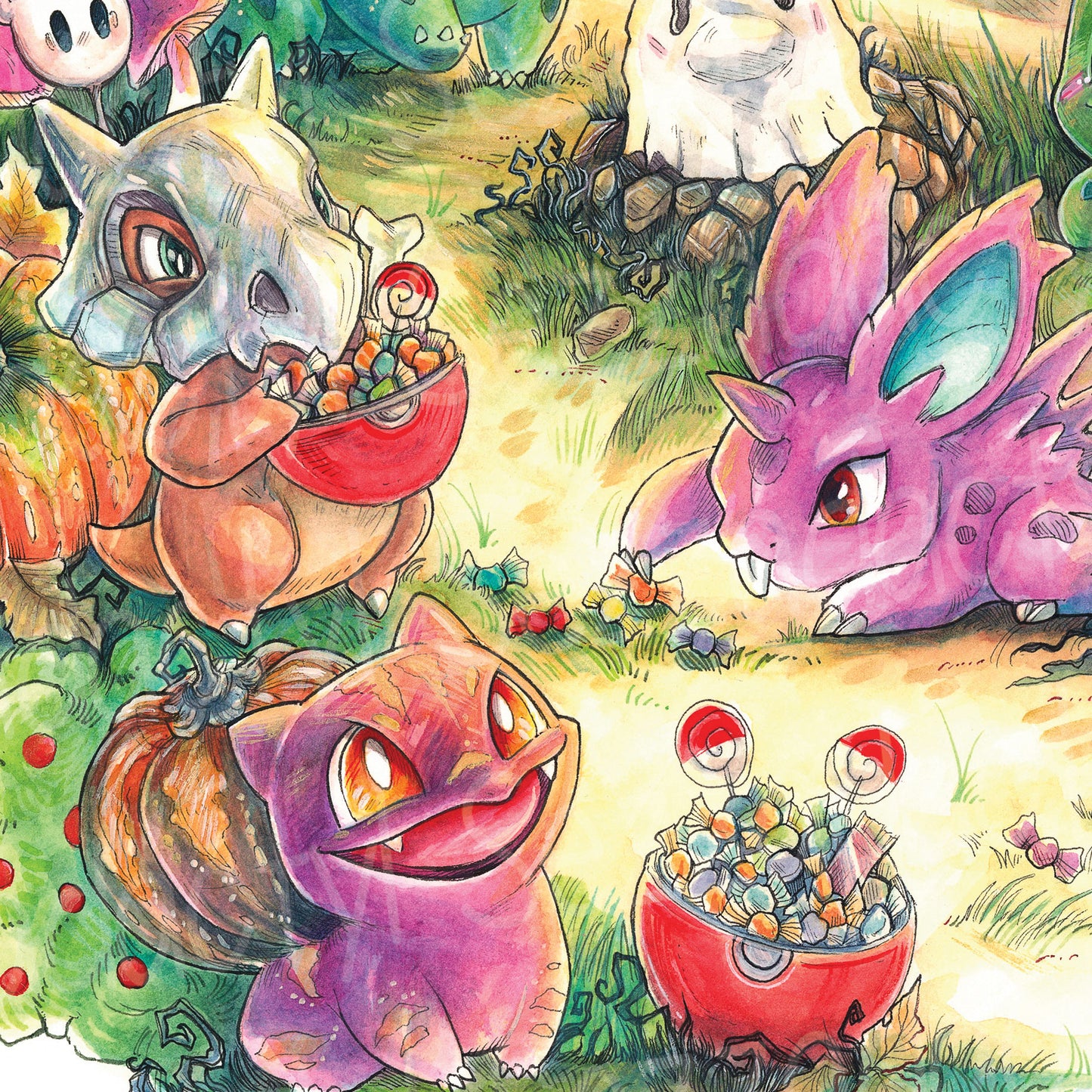 Halloween Friends Print - A3/A4/A5