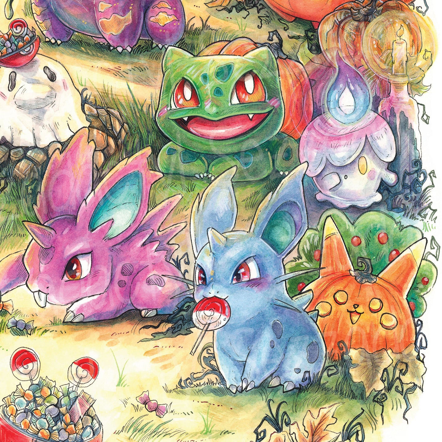Halloween Friends Print - A3/A4/A5