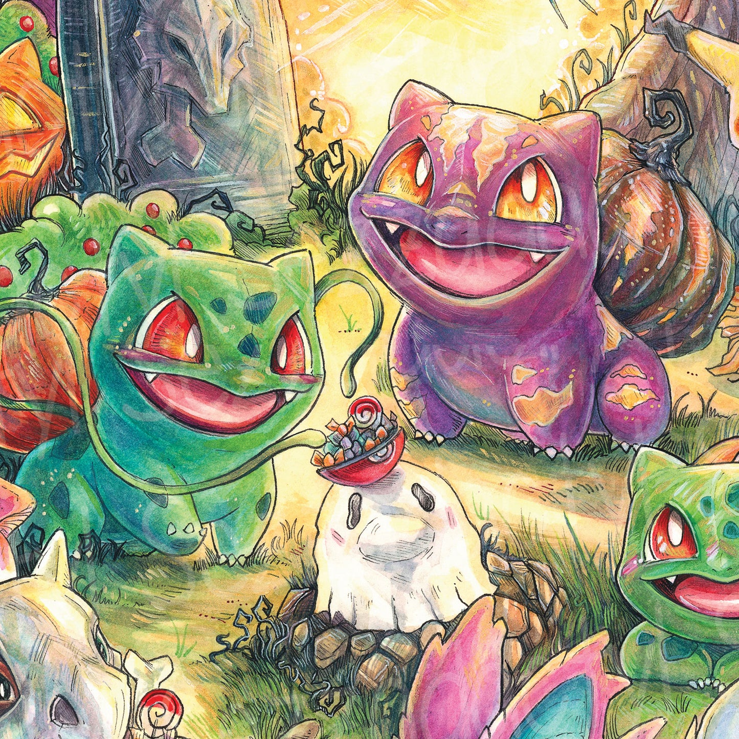 Halloween Friends Print - A3/A4/A5