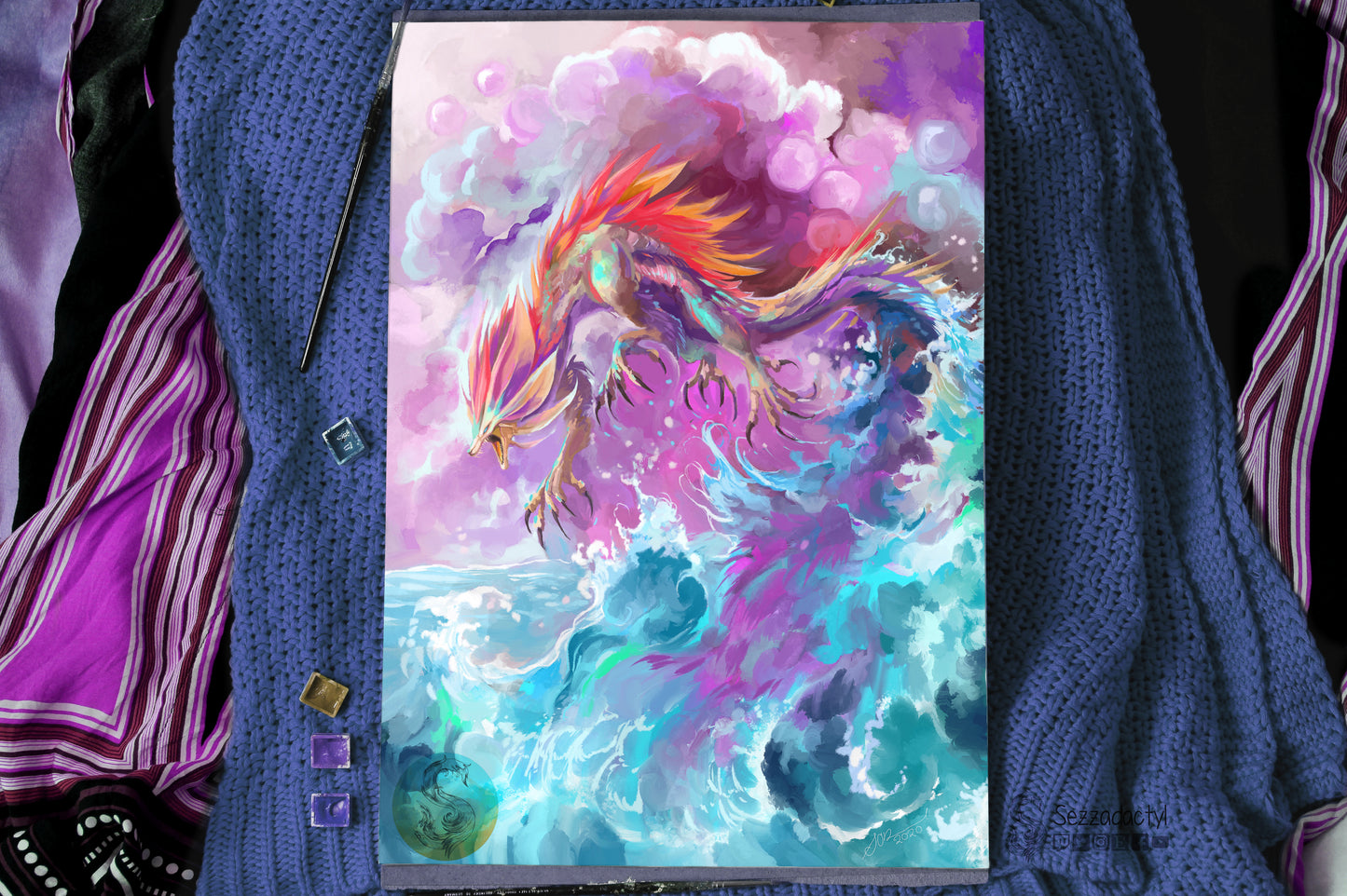 Pink Monster of the Waves Print - A3/A4/A5