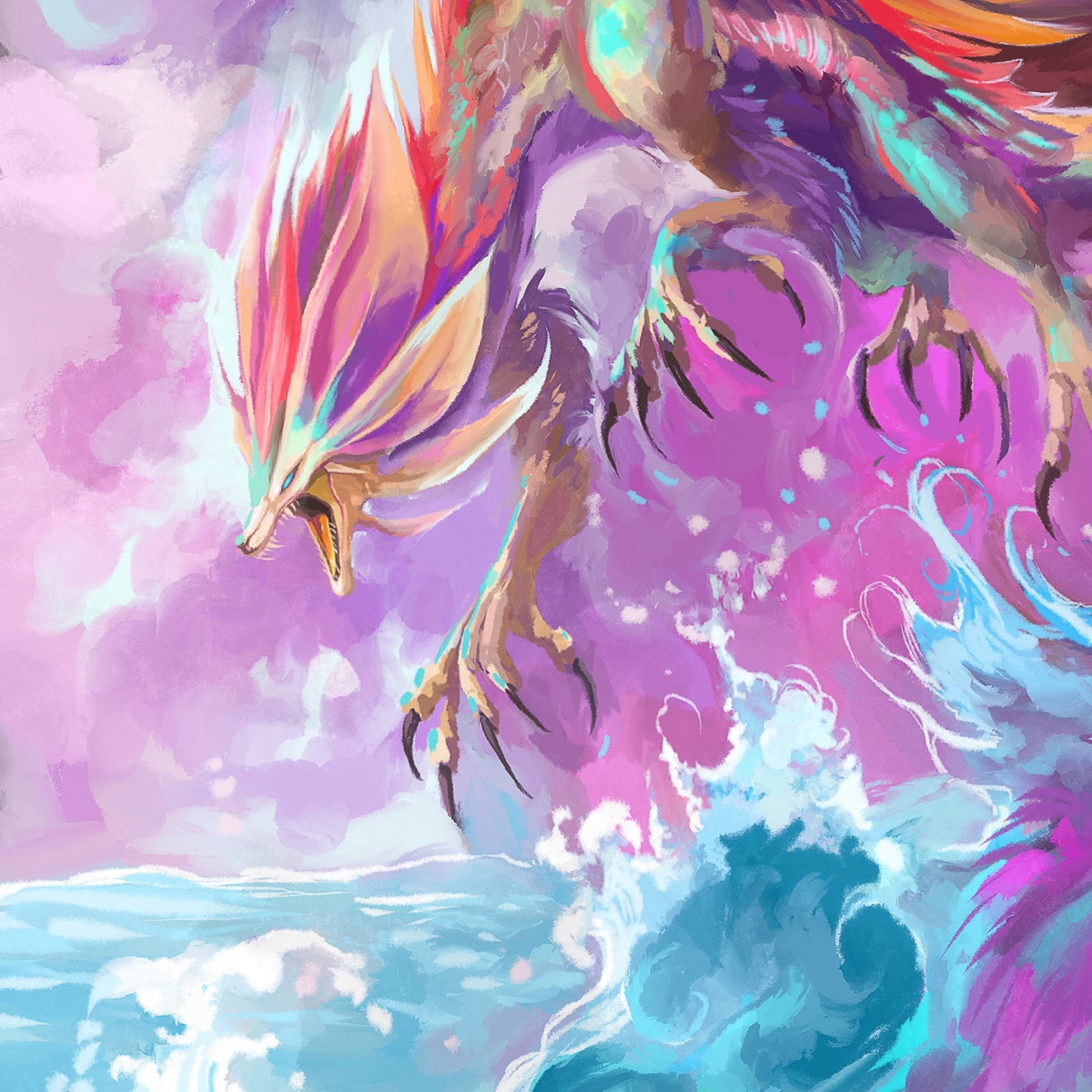 Pink Monster of the Waves Print - A3/A4/A5