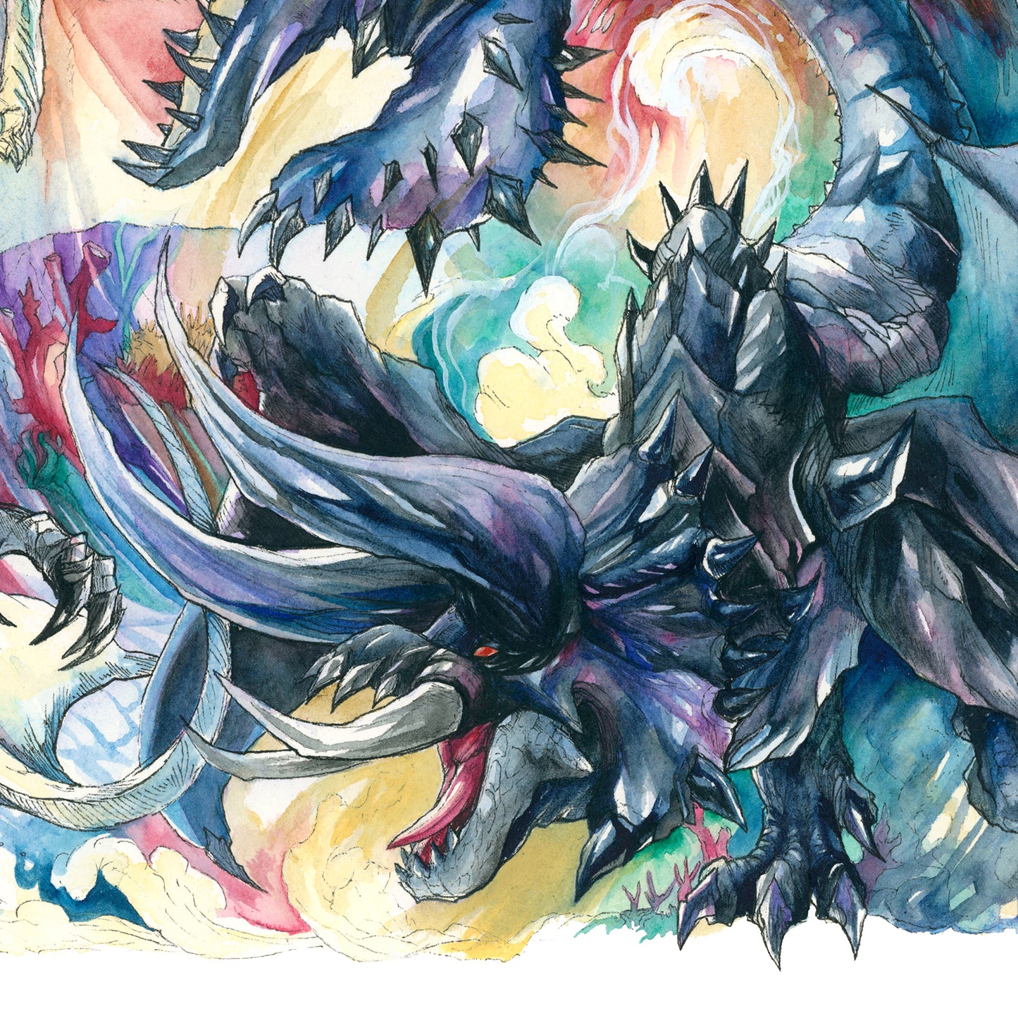 The Battle of the Two Monsters Print - A3/A4/A5