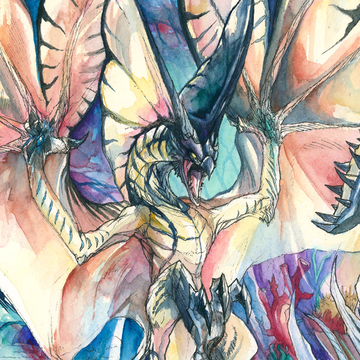 The Battle of the Two Monsters Print - A3/A4/A5