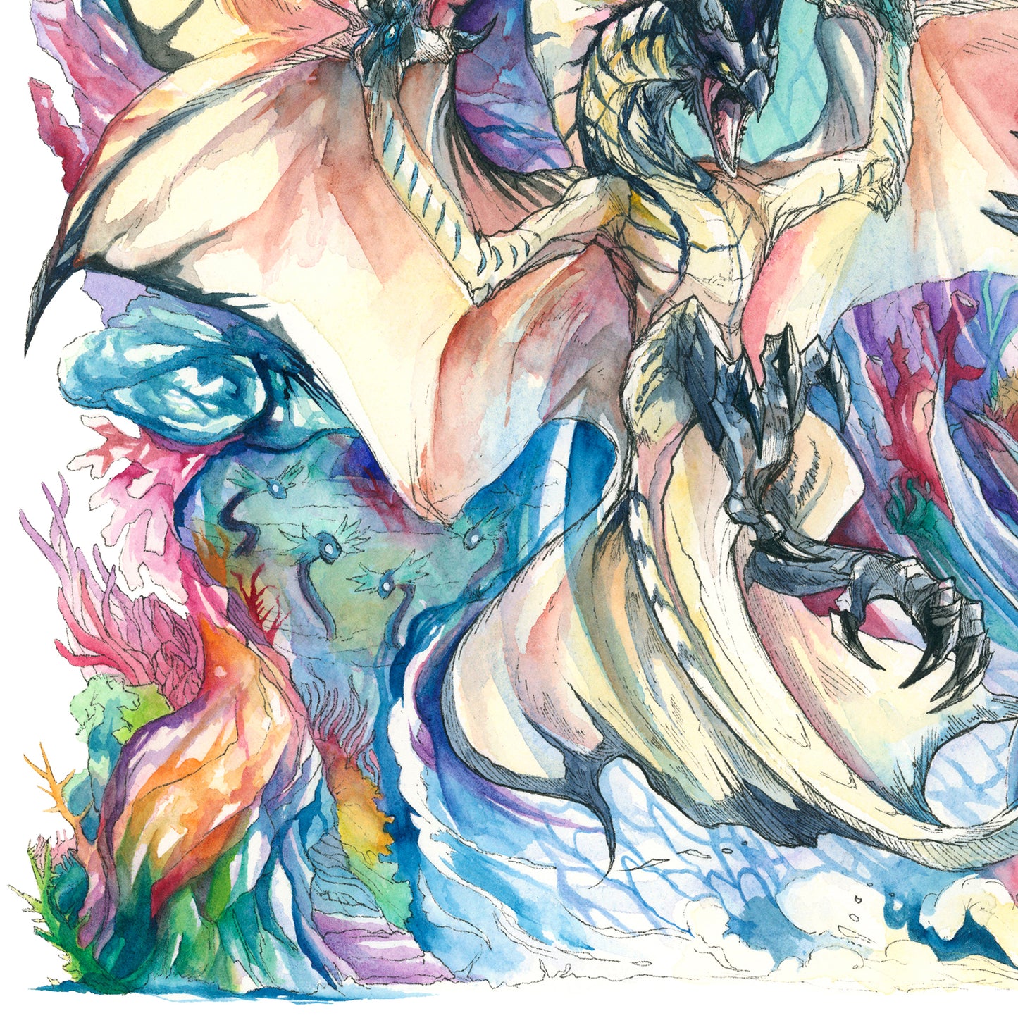 The Battle of the Two Monsters Print - A3/A4/A5