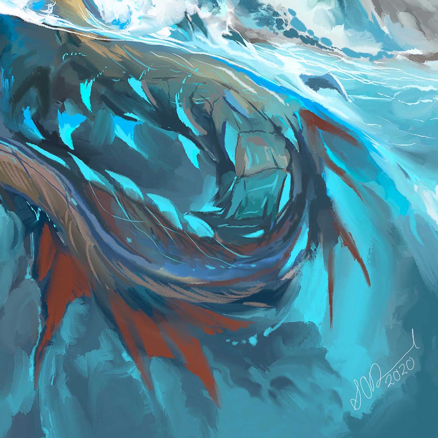 Monster of the Waves Print - A3/A4/A5