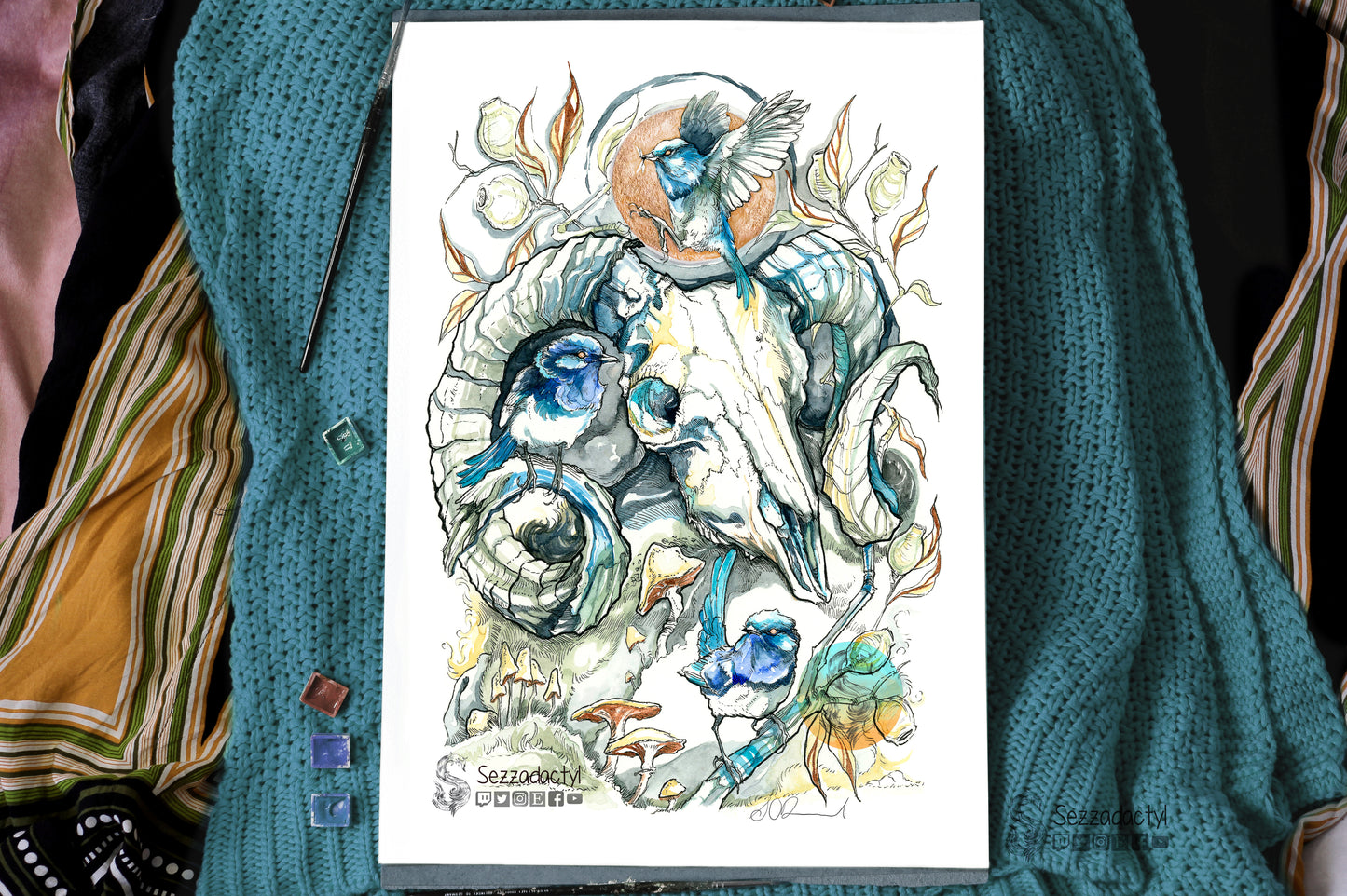 Skull Print Ram - A3/A4/A5 sizes