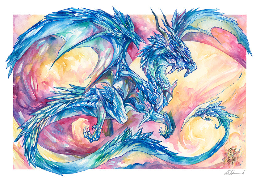 Sapphire Dragon Print - A3/A4/A5