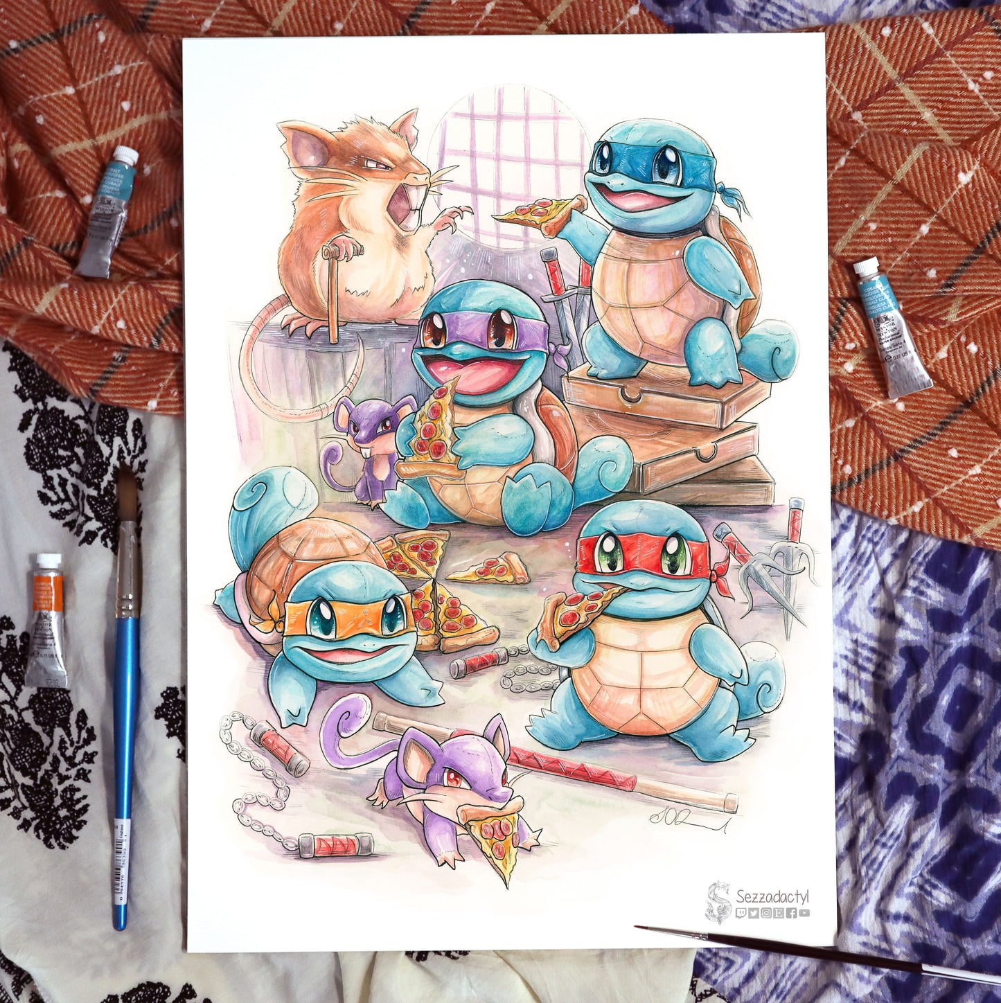 Pizza Party Print - A3/A4/A5