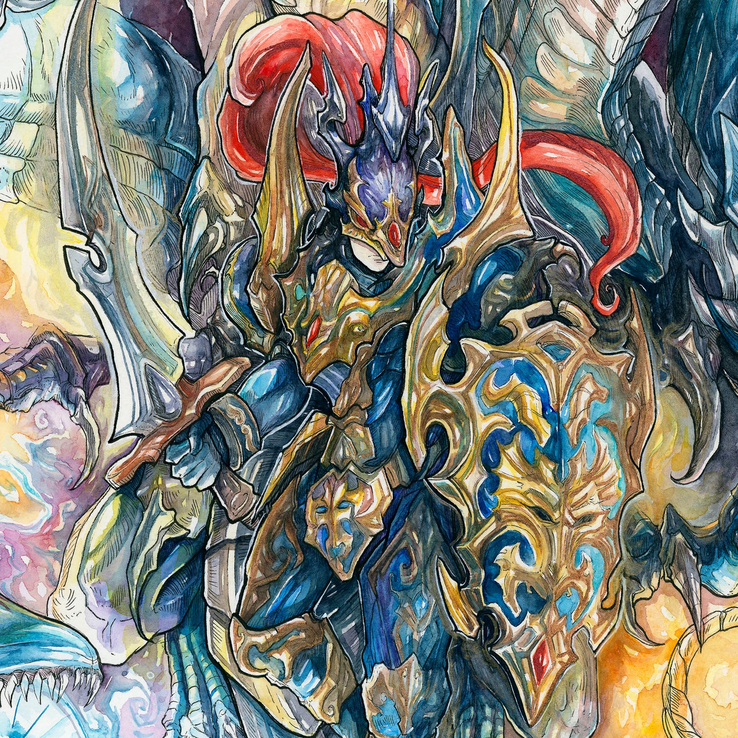 Knight Dragons Print - A3/A4/A5