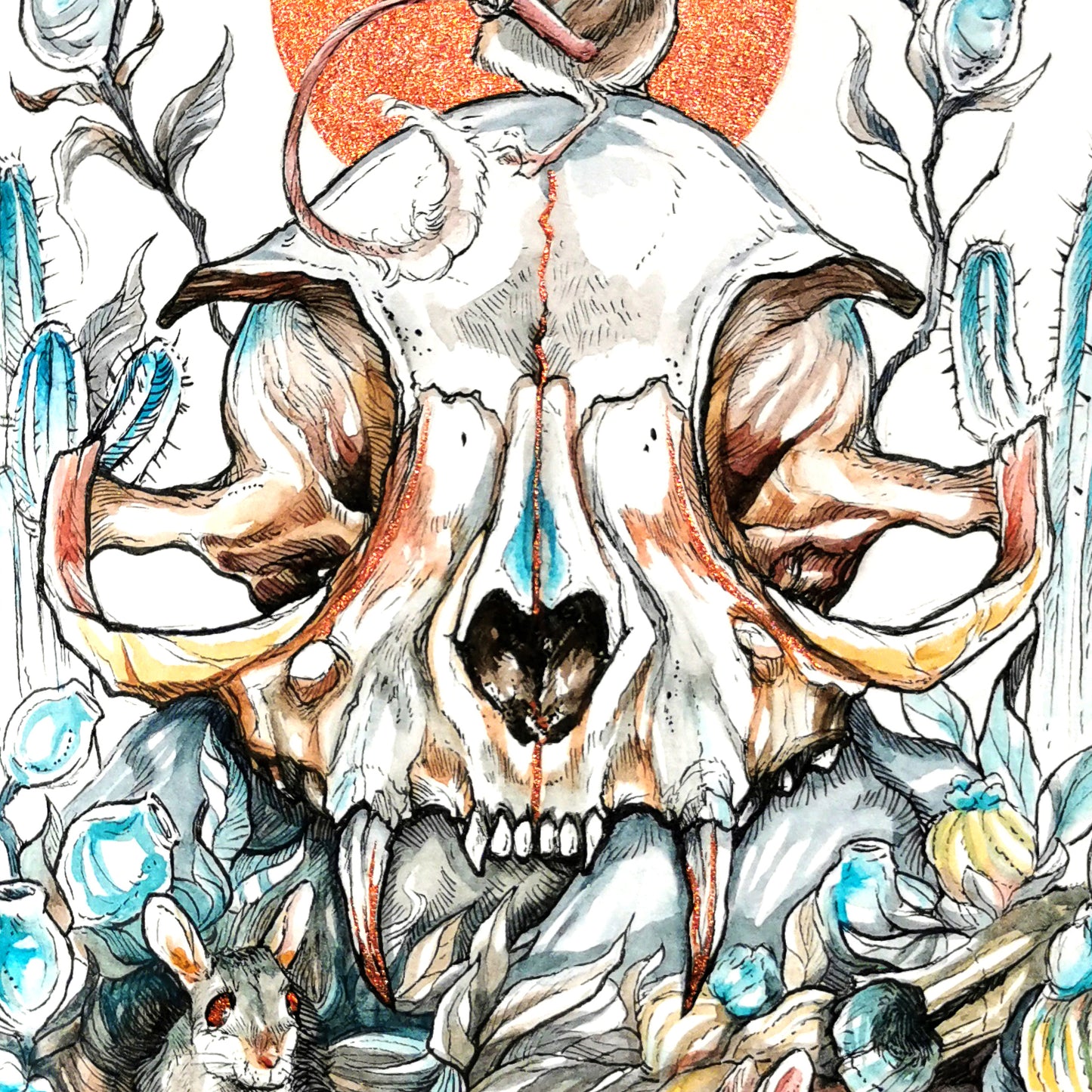 Skull Print Cat - A3/A4/A5 sizes