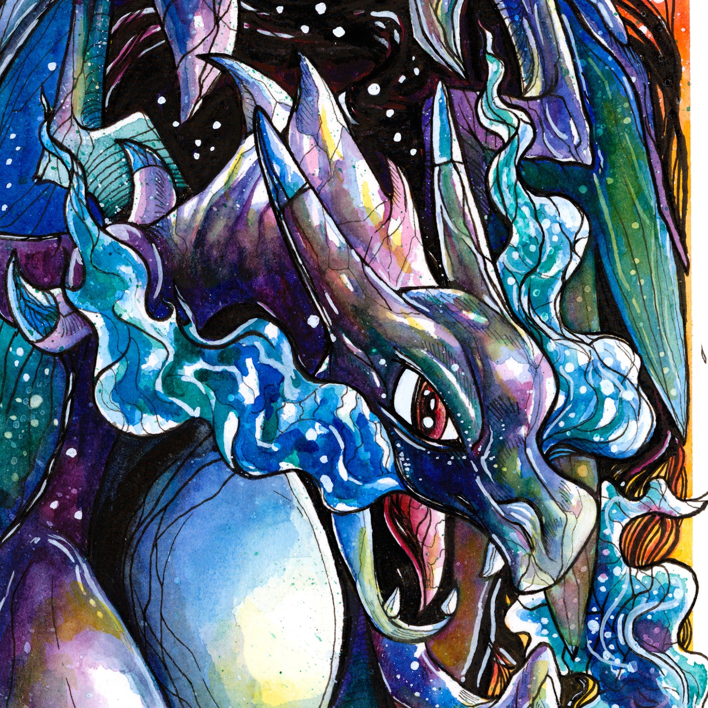Blue Fire Print - A3/A4/A5
