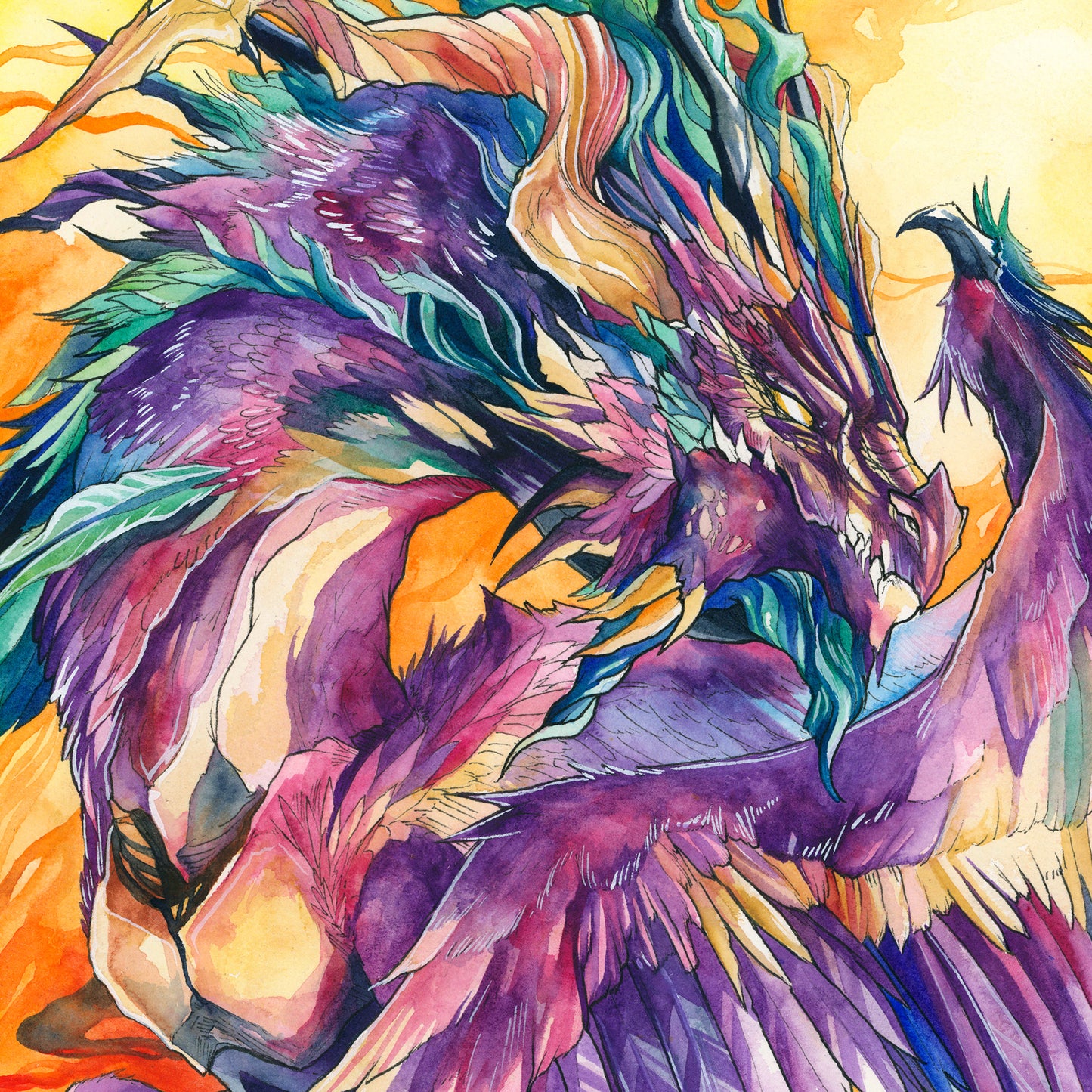 Purple Dragon Print - A3/A4/A5