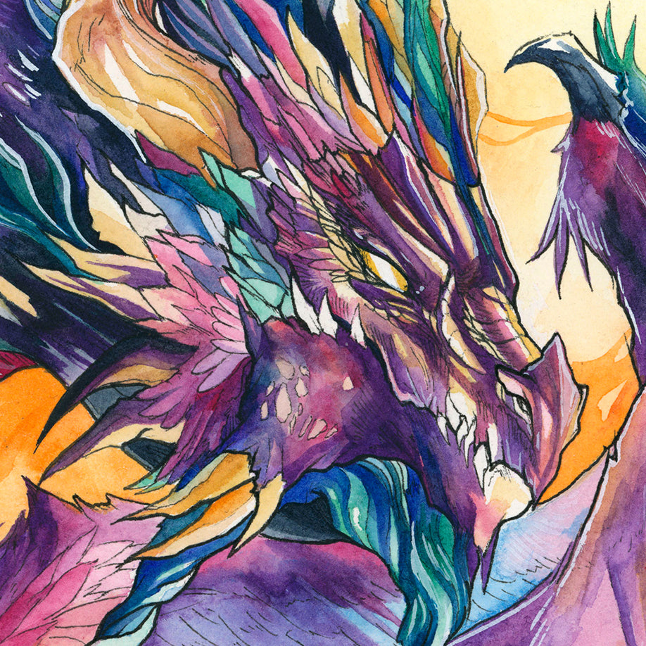 Purple Dragon Print - A3/A4/A5