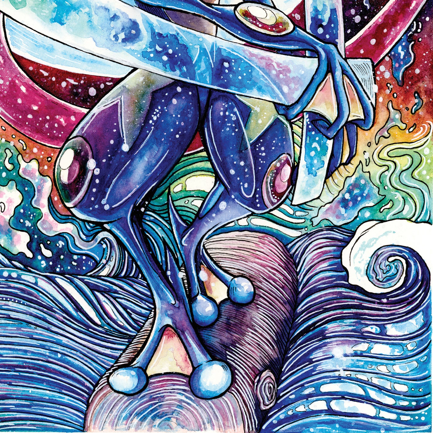 Sword Frog Print - A3/A4/A5
