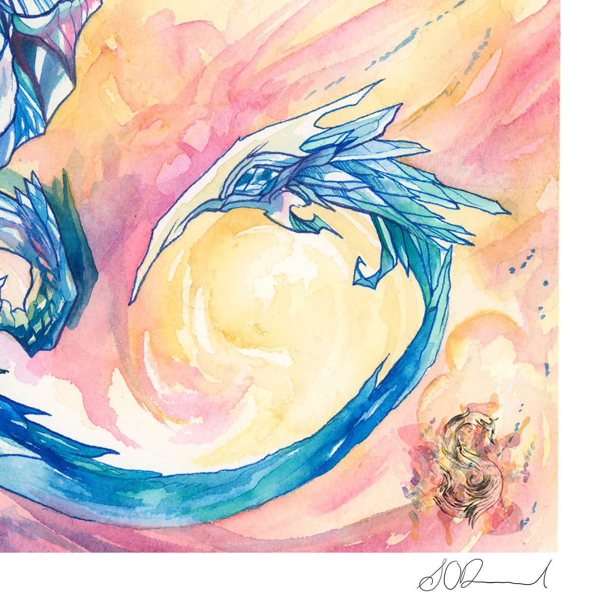 Sapphire Dragon Print - A3/A4/A5