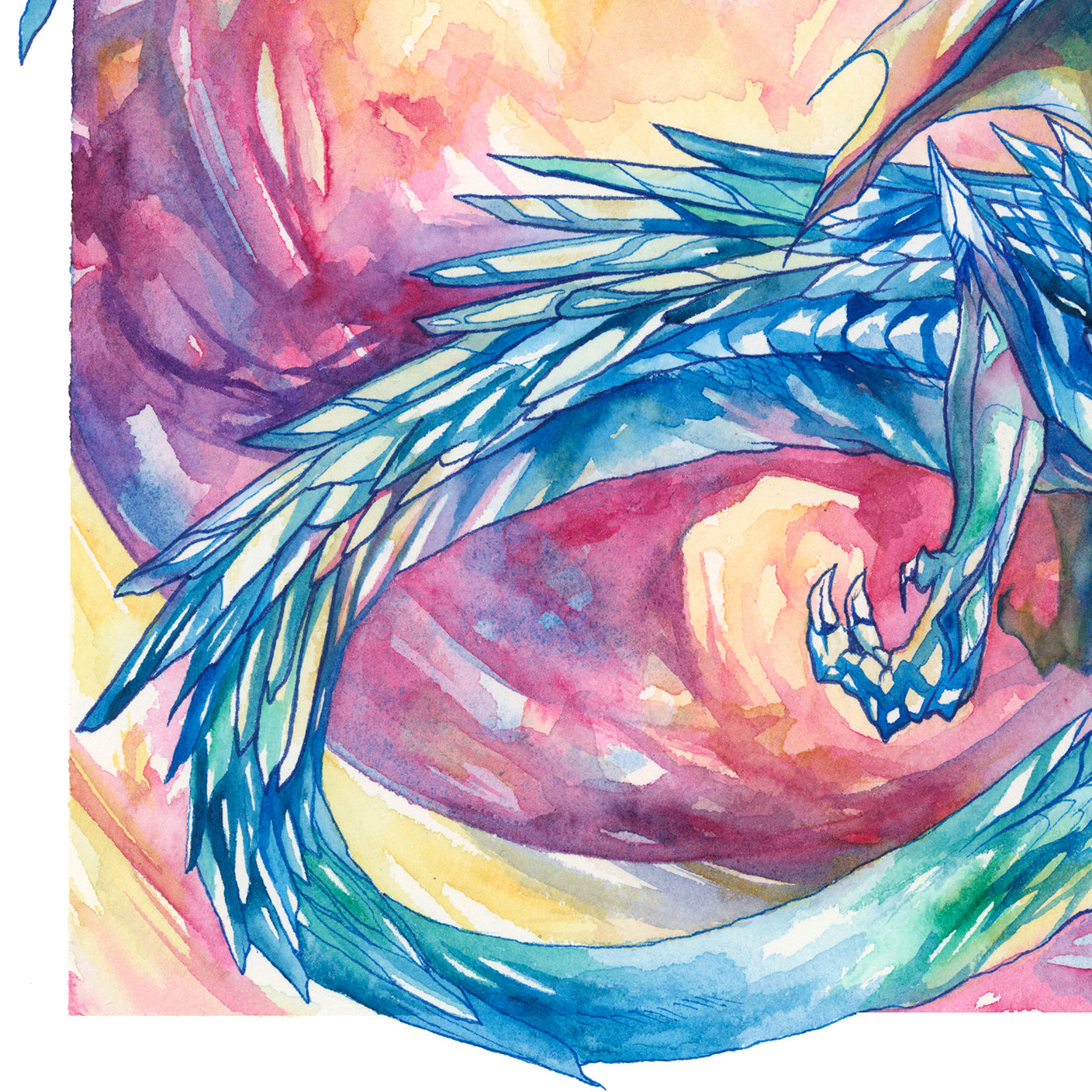 Sapphire Dragon Print - A3/A4/A5