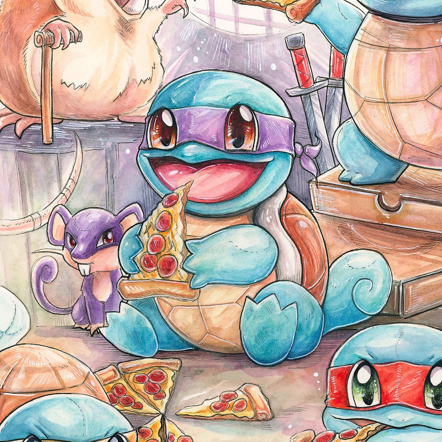 Pizza Party Print - A3/A4/A5