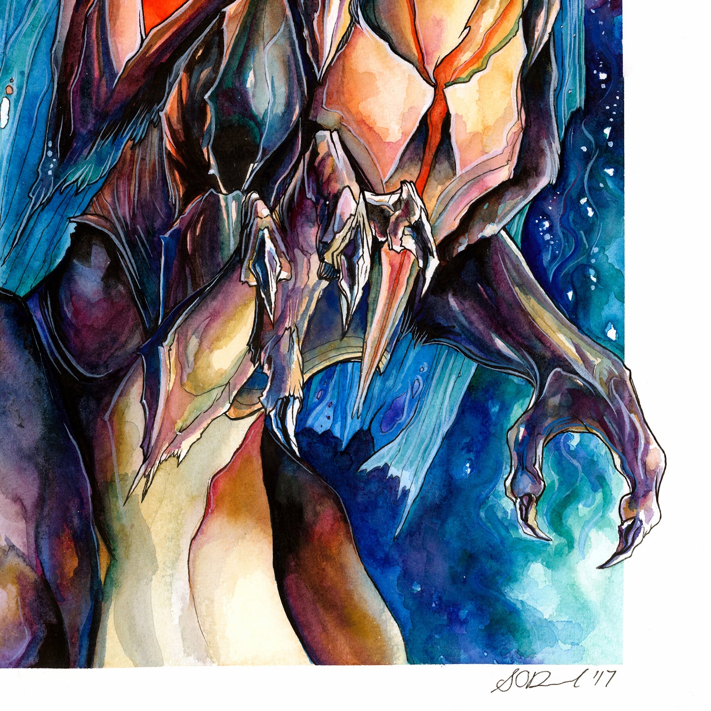 Dragon and the Red Moon Print - A3/A4/A5