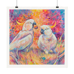 Two Cockatoos Boarded Square Print