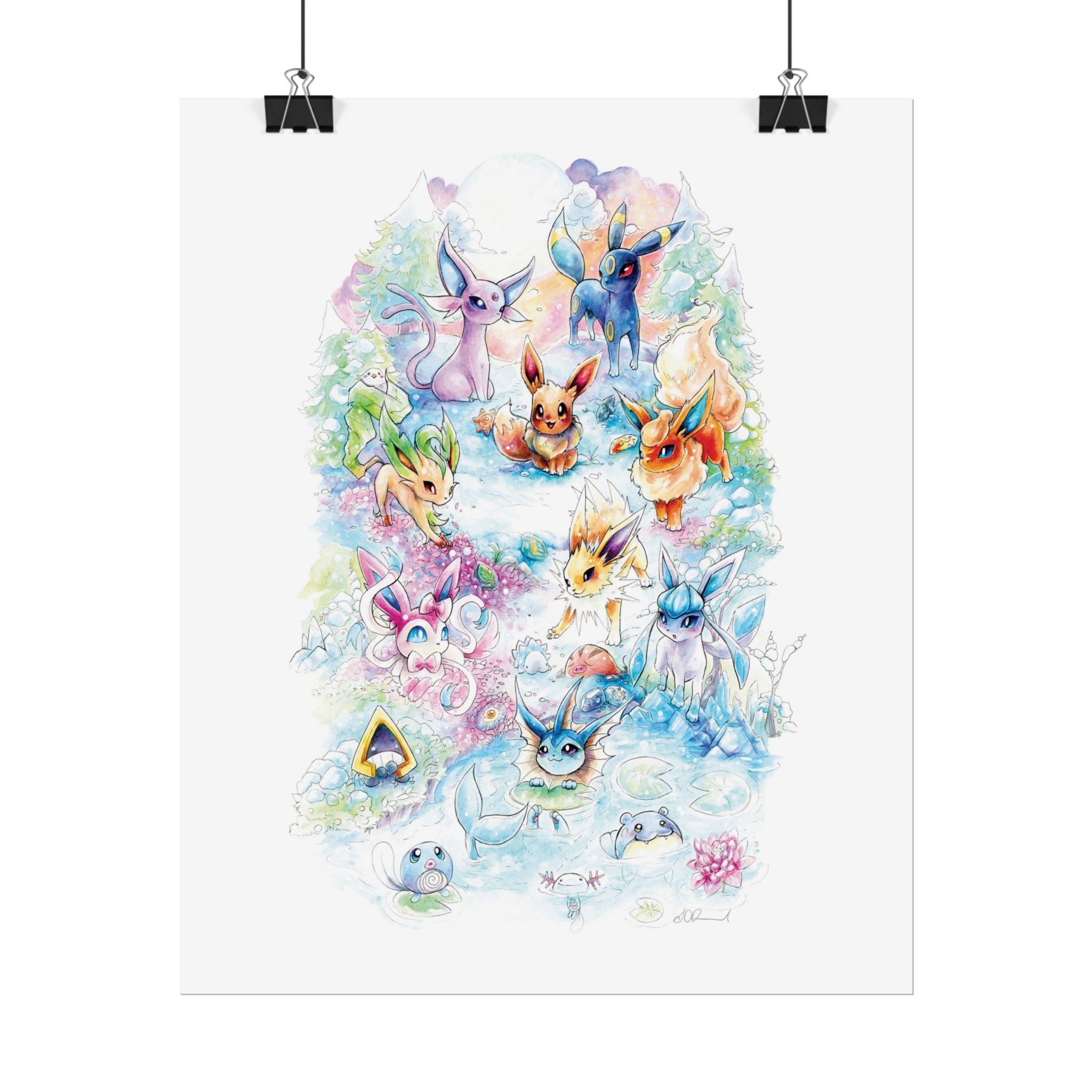 Fox Family Gathering Poster Print