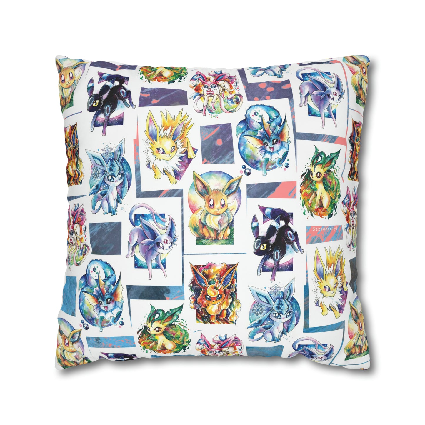 Square Poly Canvas Pillowcase - Foxes