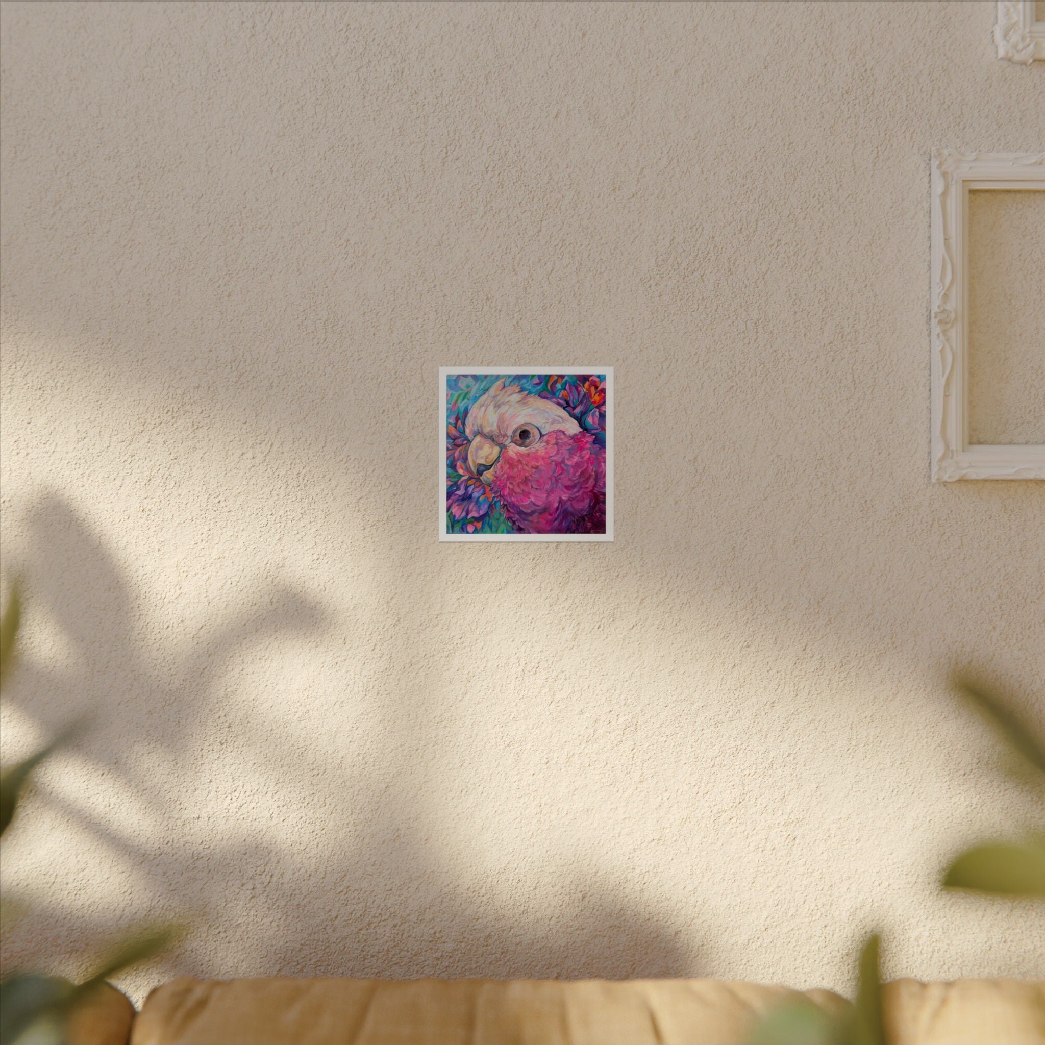 Harry the Galah Boardered Square Print