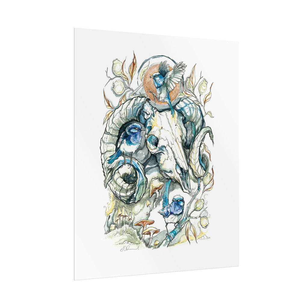 Ram Skull Poster Print