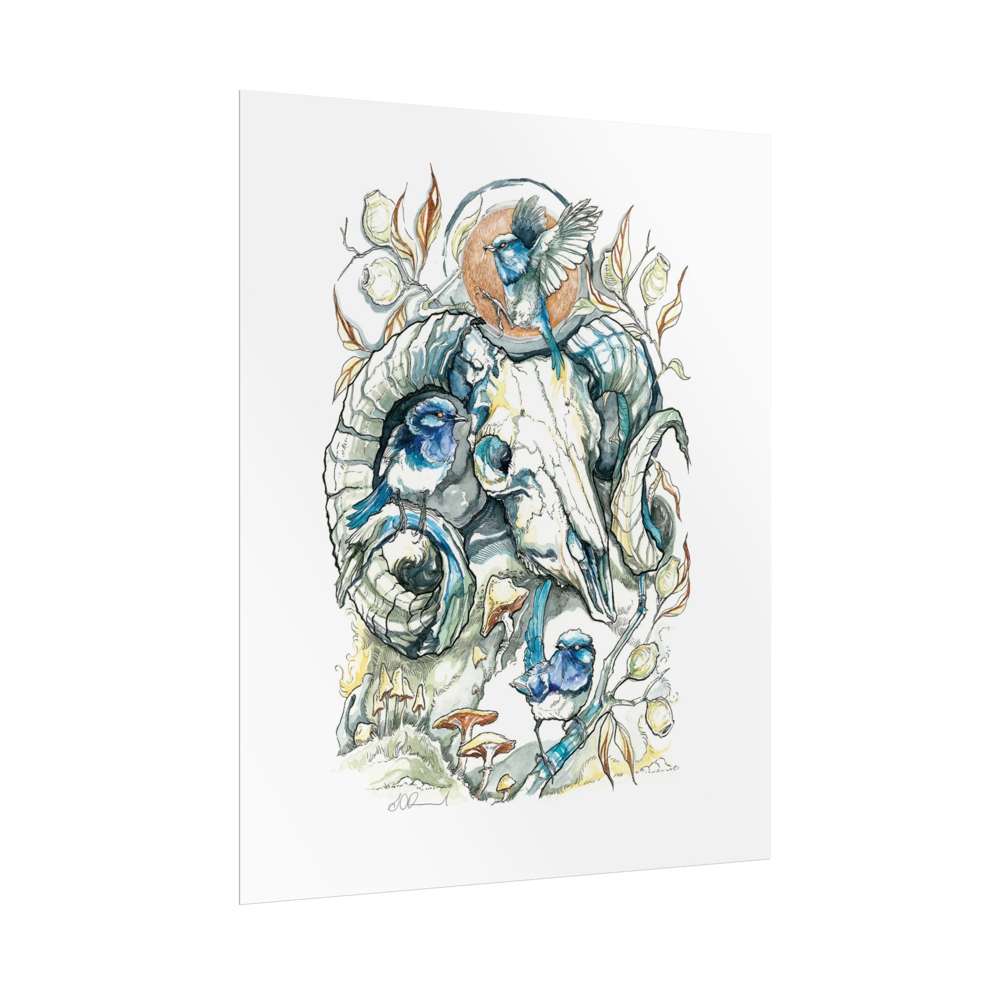 Ram Skull Poster Print