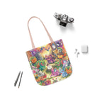 Canvas Tote Bag, 5-Color Straps - Halloween Friends