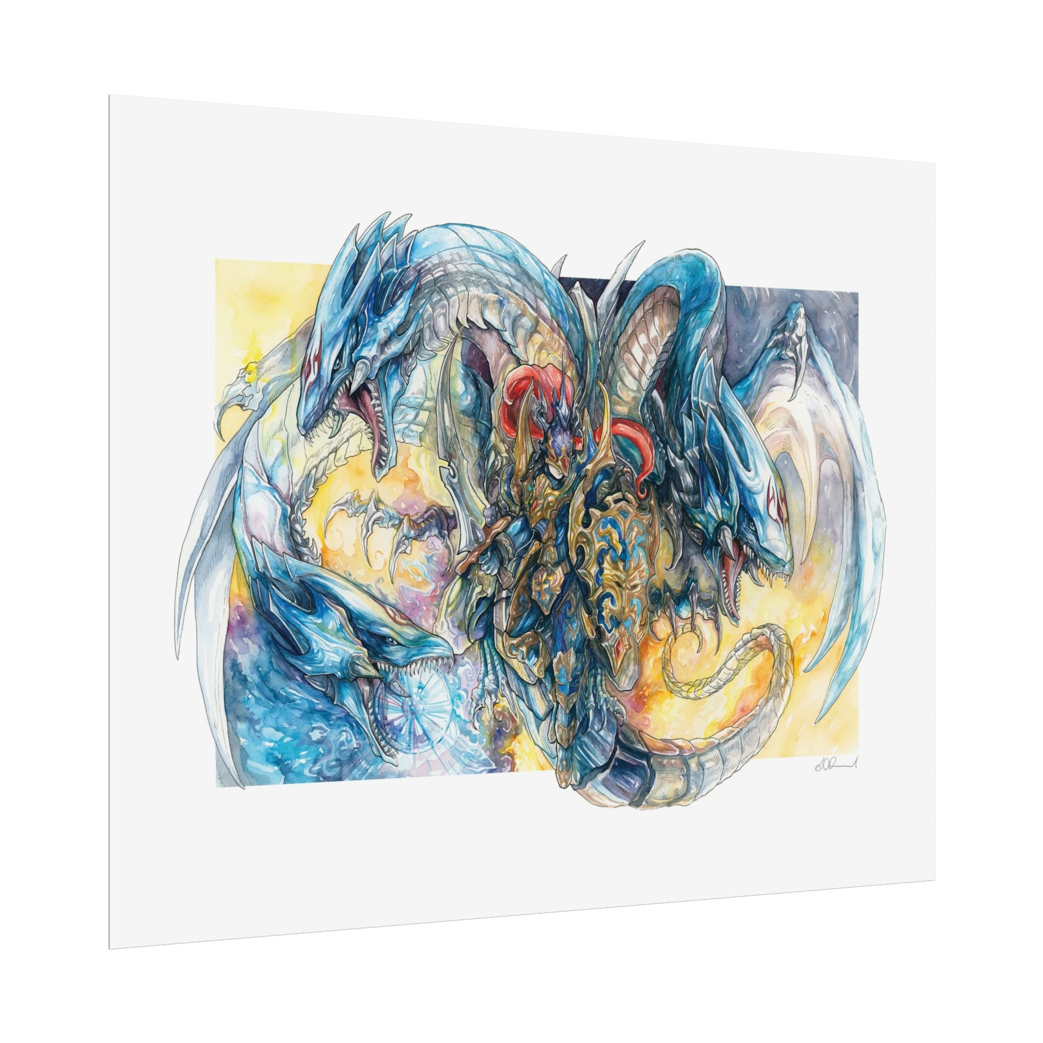 Knight Dragon Poster Print