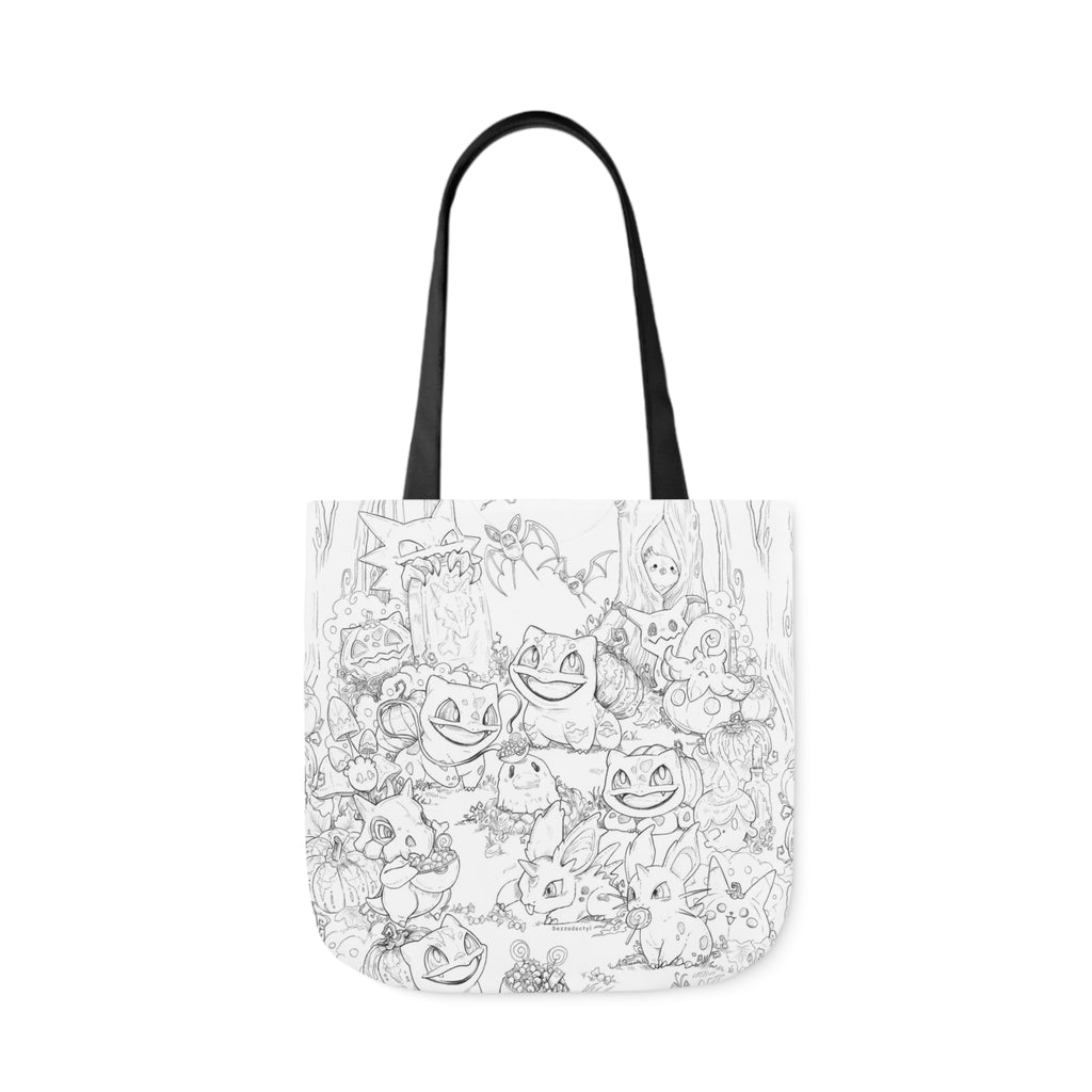 Tote Bag, 5-Color Straps - Halloween Friends Linework