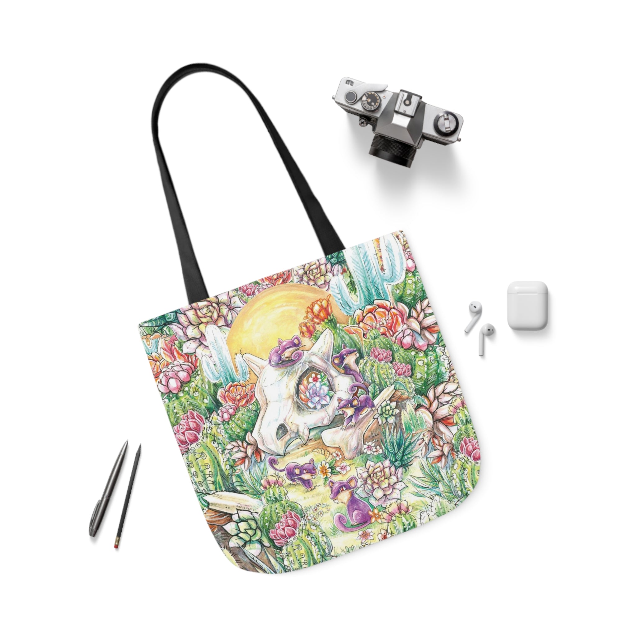 Tote Bag, 5-Color Straps - Skull