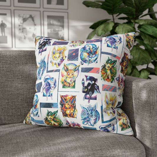 Square Poly Canvas Pillowcase - Foxes