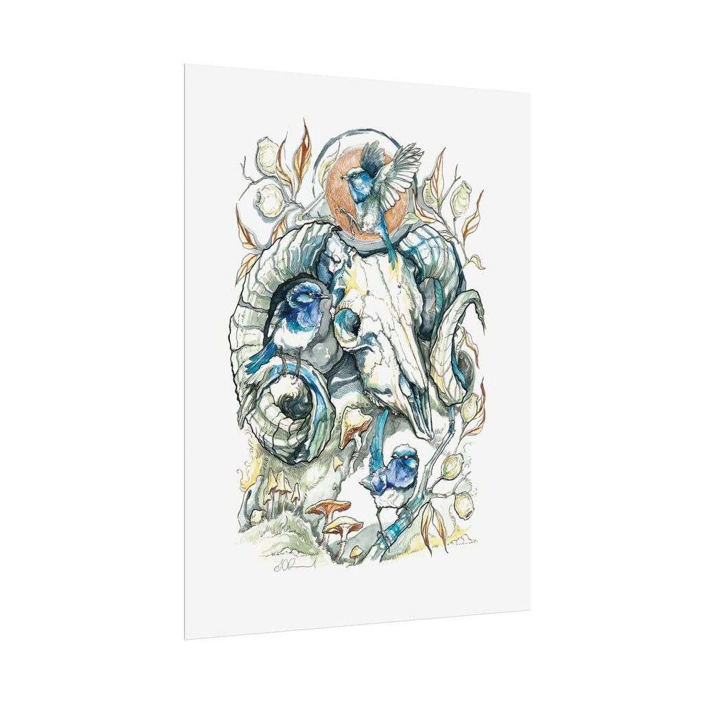 Ram Skull Poster Print