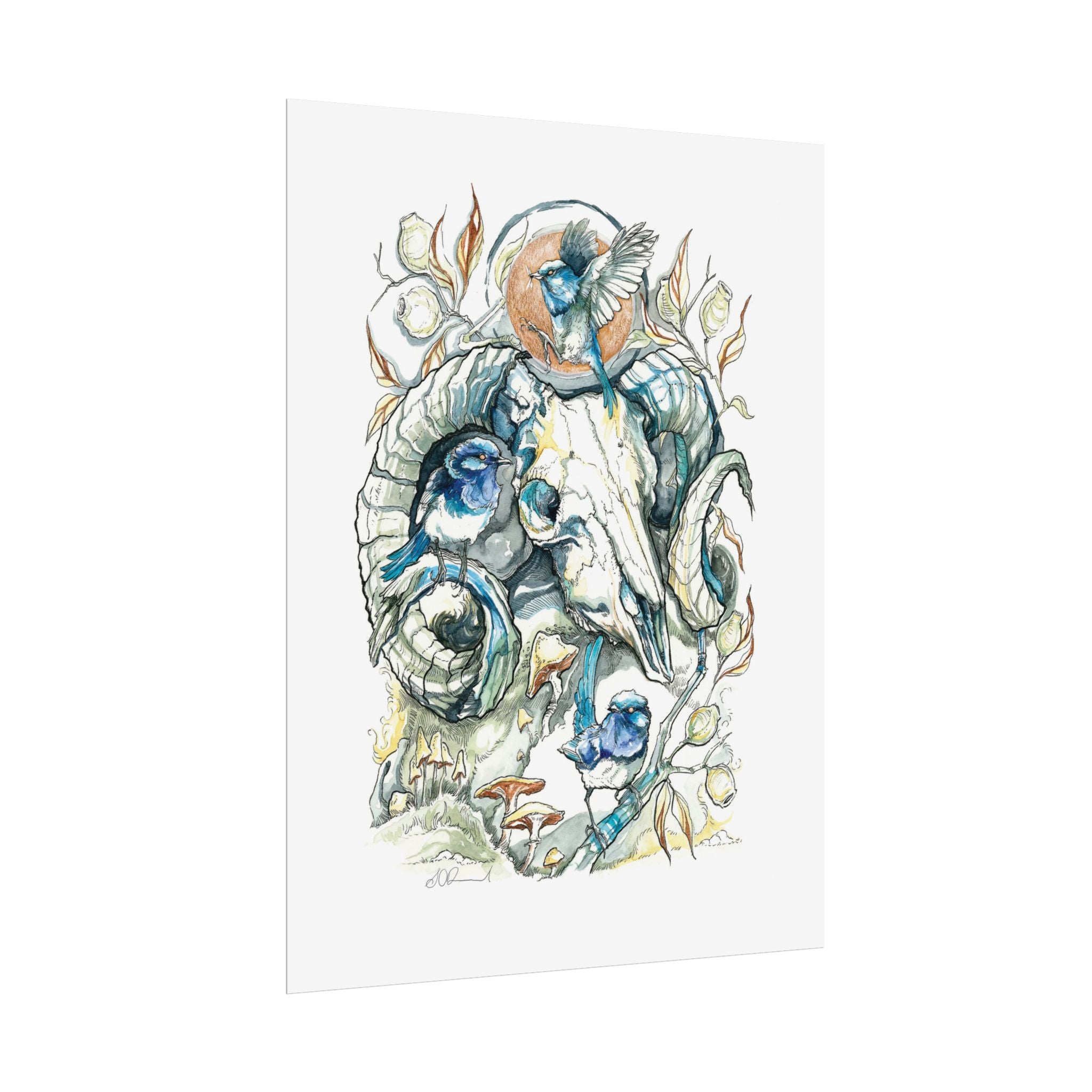 Ram Skull Poster Print