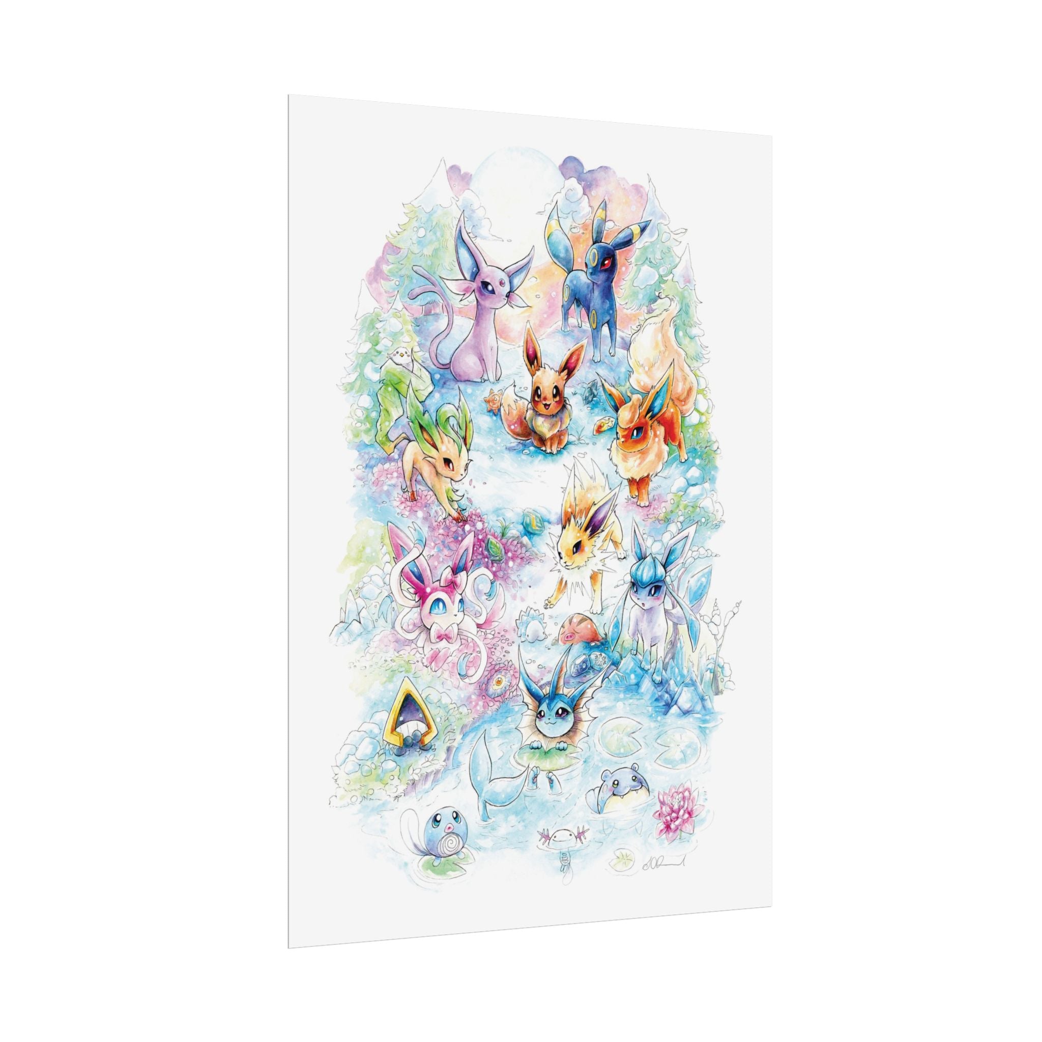 Fox Family Gathering Poster Print