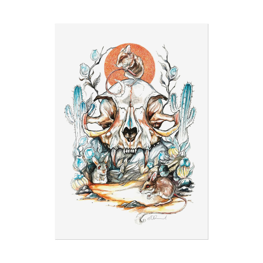 Cat Skull Poster Print