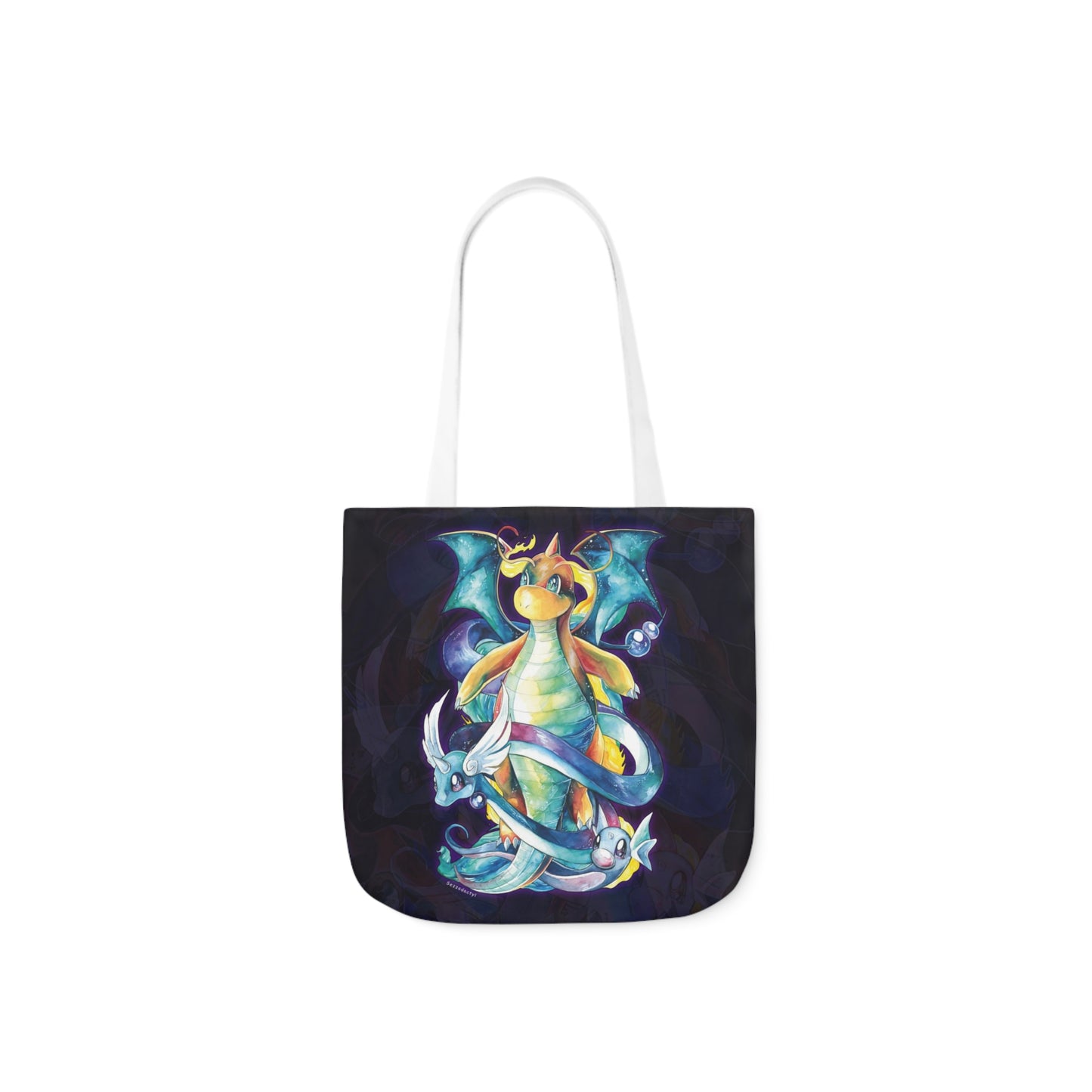 Canvas Tote Bag, 5-Color Straps - Dragons