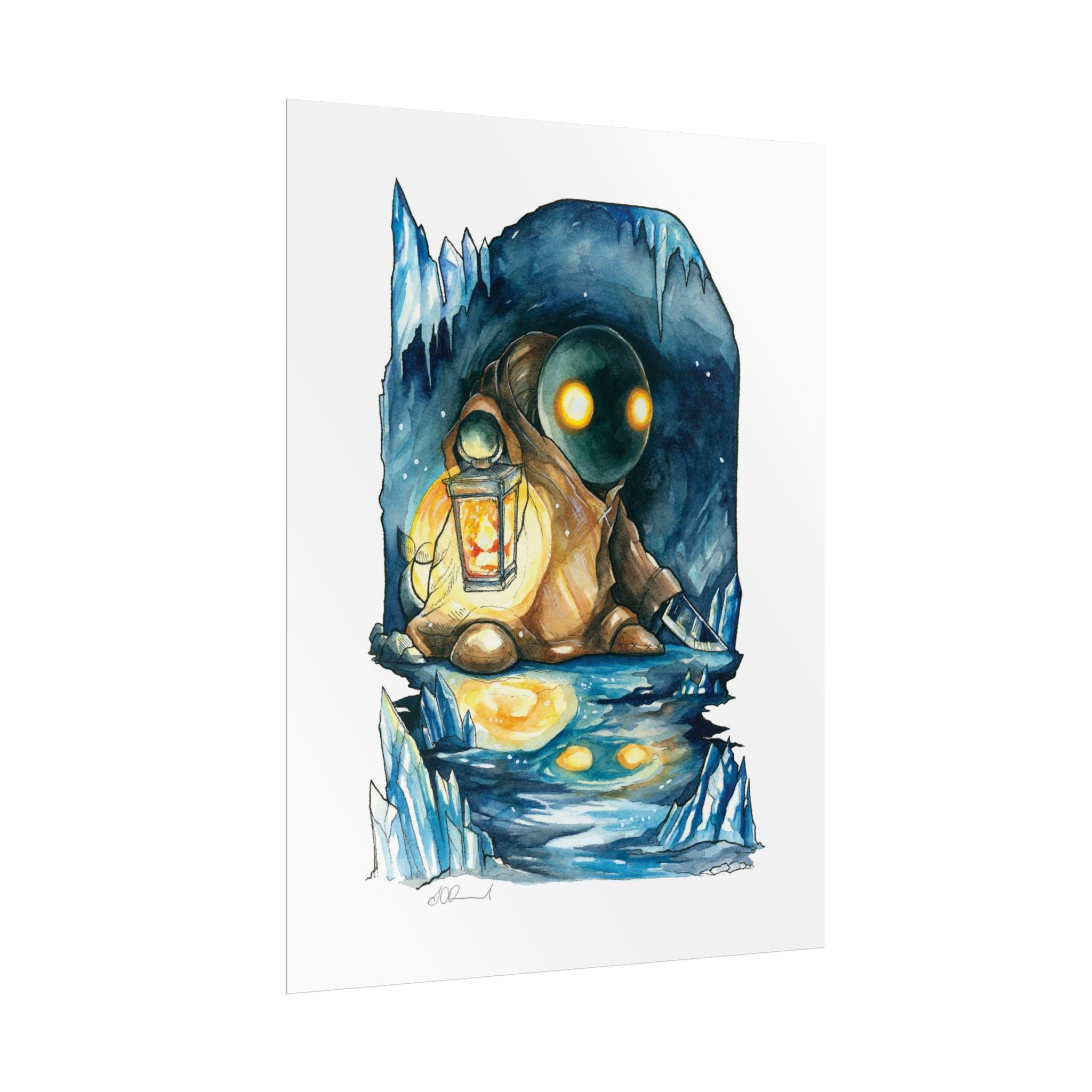 Monster in the Cave Poster Print