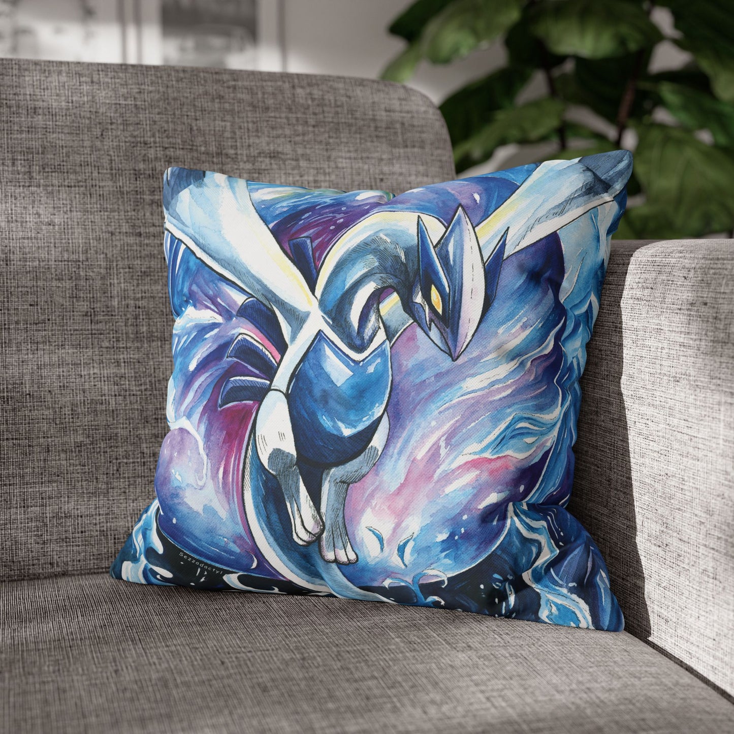 Square Poly Canvas Pillowcase - Water Bird